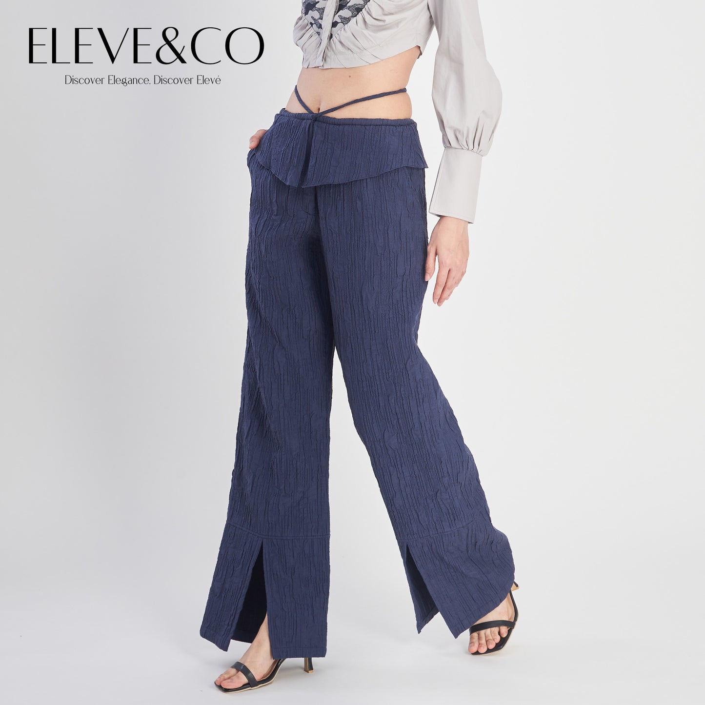 Cotton Quilted Navy Pants