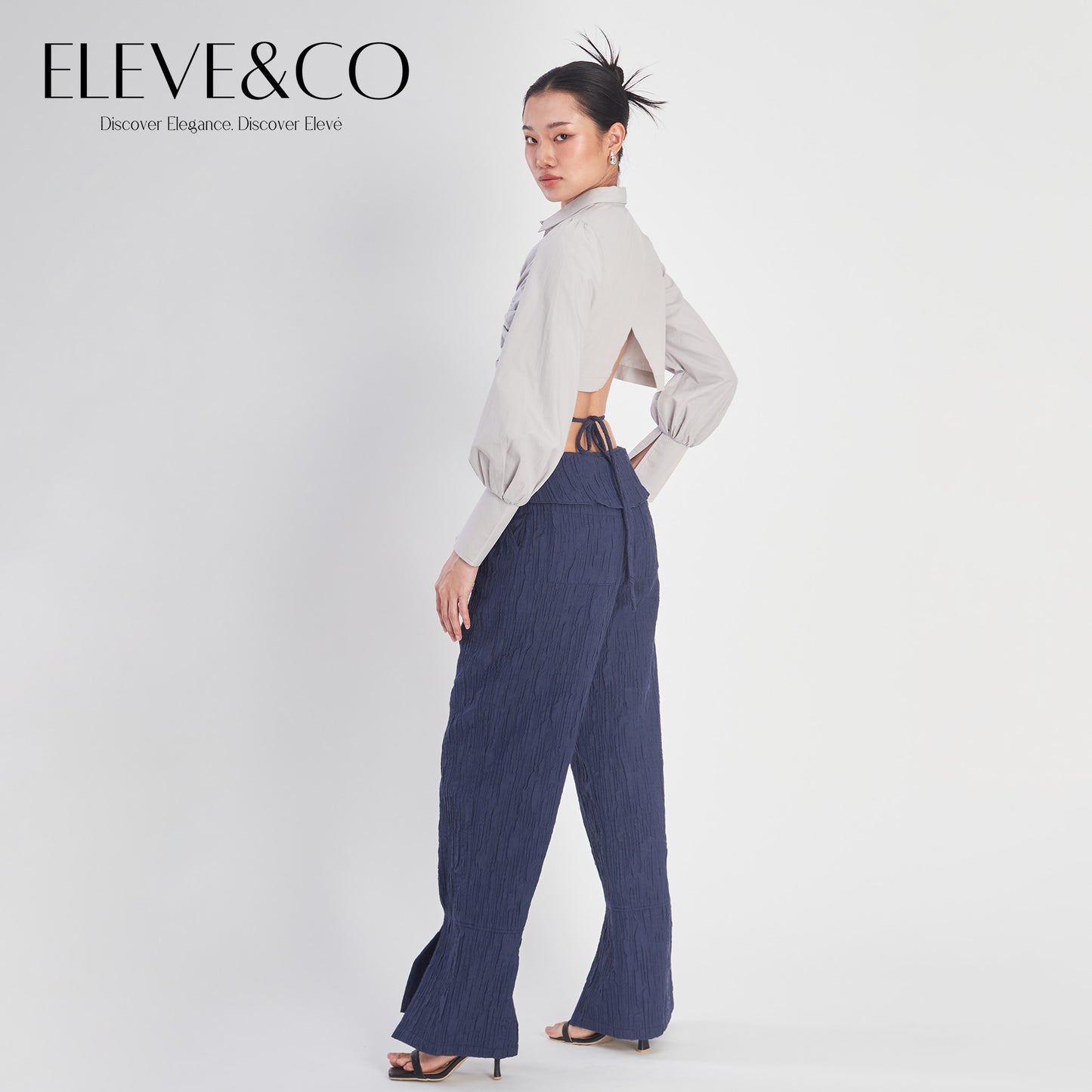 Cotton Quilted Navy Pants