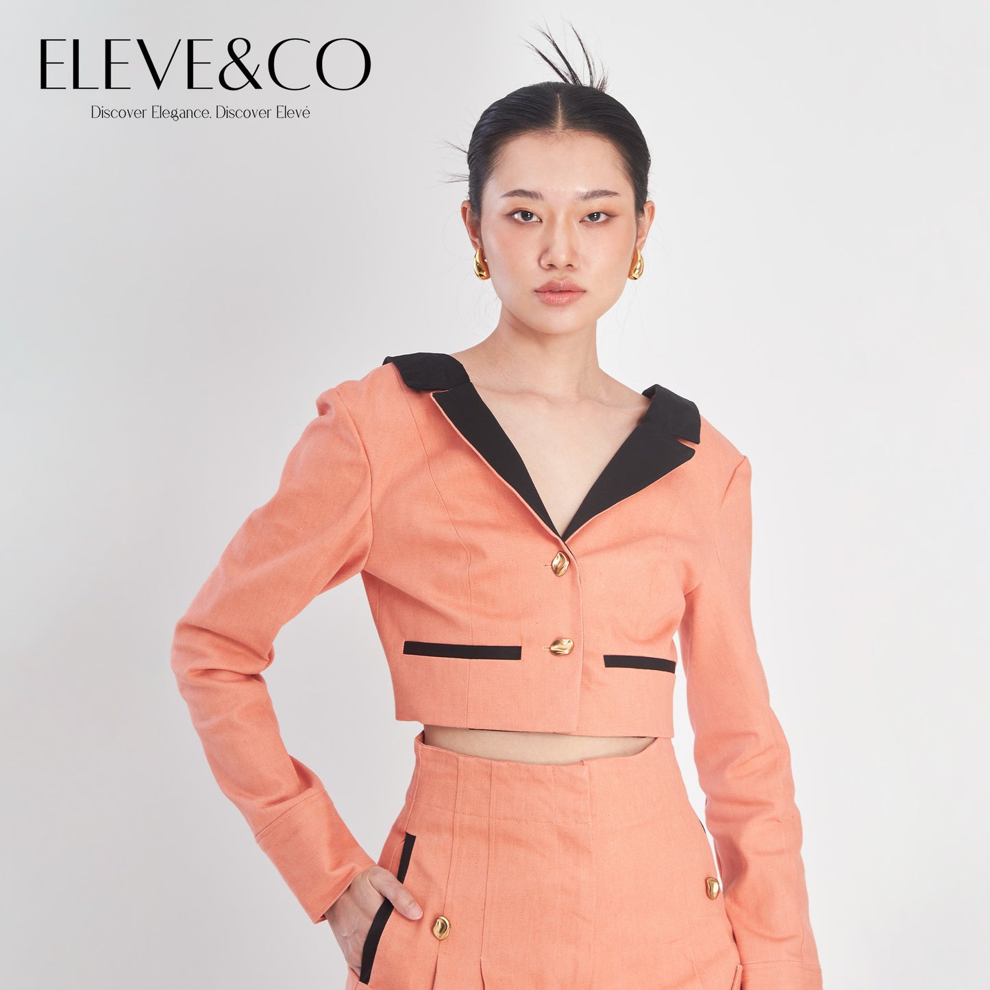 Tailored Jeans Peach Blazer