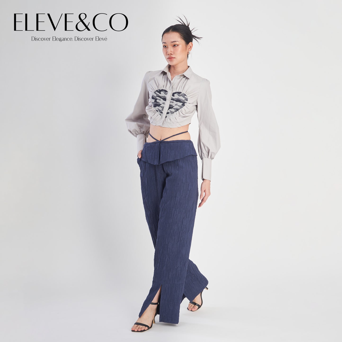 Cotton Quilted Navy Pants
