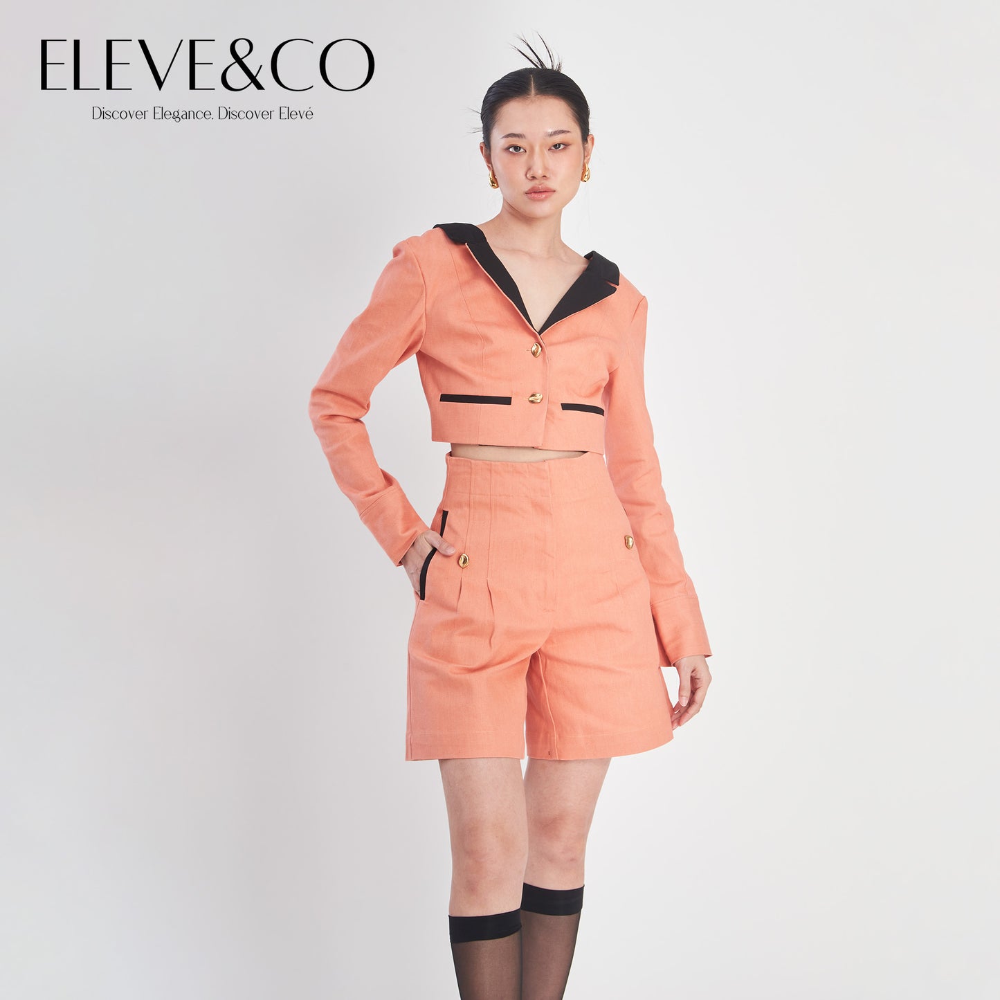 Tailored Jeans Peach Blazer