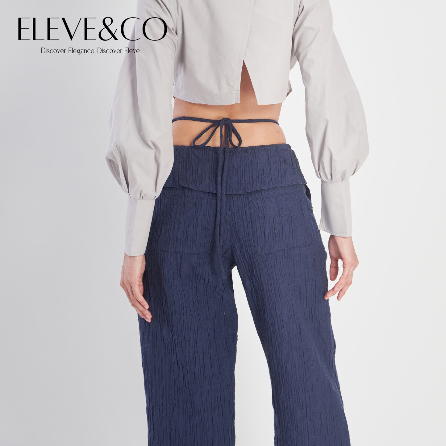 Cotton Quilted Navy Pants